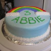 Birthday Rainbow Cake Learned in Wilton 1 class. 8-in rainbow cake.
