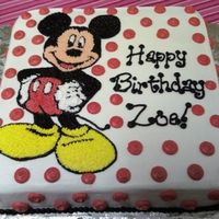 Mickey Mouse Birthday Cake I made this with buttercream icing...first time doing a cake like this.