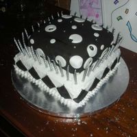 "39Th" 60Th Birthday Black And White Cake 