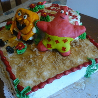 Sponge Bob And Patrick Just practising .Sponge Bob does not really turn out good.