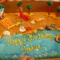Beach Theme little fiqurine made of gumpaste.I love this cake.