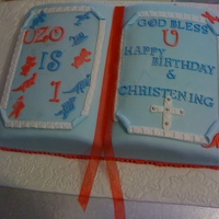 B'day And Christening blue cake