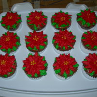 Poinsetta Cupcakes Brownies in cupcake form with BC icing poinsettas on top- Thanks!