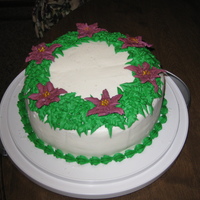 Poinsetta Wreath Cake Poinsettas are RI, and the rest is buttercream