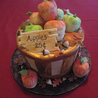 Apple Barrel This is white cake w/hazlenut filling, and the apples are rkt covered in fondant. Thanks for looking!