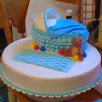 Gabriel's Baby Shower This is the cake I made for my youngest daughter and her son Gabriel's baby shower The Bassinette was made using two oval cakes...