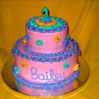 Bailey's Birthday this was the cake i threw together at the last minute for my grandaughters first birthday.