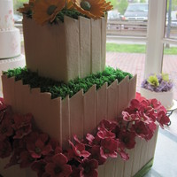 White Fence With Spring Flowers. I tied for first place in a local cake decorating competition - because I wanted to save this for the future, I opted to make this as a...