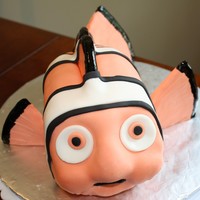 Nemo Cake Nemo cake made out of a 9x13 pan. Chocolate cake with vanilla bc and mmf.