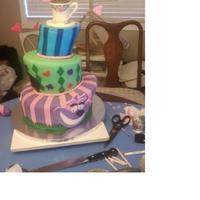 Alice In Wonderland Baby Shower Cake customer wanted the cake posted by "fortheloveofcake11" and wanted a tea cup added to the top. First time doing a topsy-turvey...