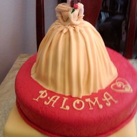 Belle Cake Customer picked a beautiful picture from a CC member to replicate. My husband did the figure and I think he did well for his first figure...