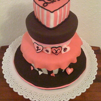 Sweet Valentine The cakes are covered with vanilla and dark chocolate fondant, and I choose to make tree different flavors: orange vanilla, red velvet and...