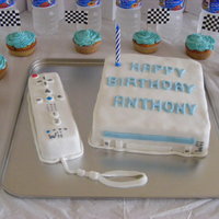 Wii Console And Remote Cake I made this cake for my sons 9th birthday party with his friends. The theme of the party was a Wii Sports Tournament and he requested a Wii...