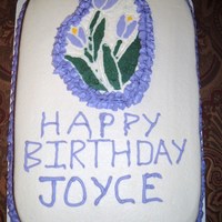 Birthday Cake For My Mom Strawberry cake with starwberry fillingIced with Buttercream...The Purple is Strawberry Buttercream