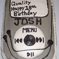 I-Pod Cake 1/4 Sheet I-Pod cakeStrawberry Cake with strawberry filling and Buttercream Icing