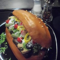 Sandwich Birthday for my boyfriend's mom's birthday :). she's a great cook so i thought i'd make a cake that looks just like a sandwich...