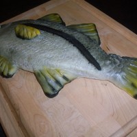 Fish Birthday for my boyfriend's dad's birthday :) he loves to fish, so i made him the fish he likes to catch most, which is a snook. i am...