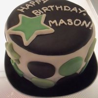 Little Stars Birthday Cake i made my boyfriend a mini birthday cake since his mom wanted to make a cake too.all chocolate with fondant accents. :) this one was kinda...