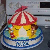 Jo Jo Circus Cake Jo Jo's Circus Cake - decorated in buttercream with plastic figures.