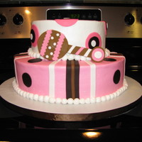 Baby Shower Bottom cake is a strawberry cake with a strawberry mousse filling, and the top cake is white almond cake. Buttercream frosting with fondant...