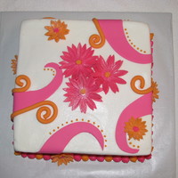 Birthday Cake Birthday Cake we made for our friend, Chocolate cake with buttercream frosting, fondant accents, and gumpaste flowers. Thanks for the...