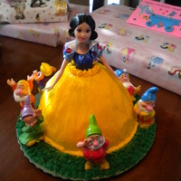 Snow White And The Seven Dwarfs Snow white for my daughters 3rd birthday. First doll cake.