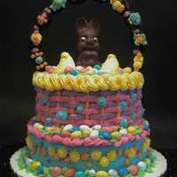 Quick & Easy Easter Cake An abundance of appealing Easter candy made this cake a joy to create. I used chocolate-covered marshmallow eggs for the handle, M&M...