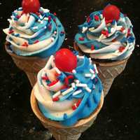 4Th Of July Ice Cream Cone Cupcakes I love these because they're so easy to make and such a big hit with both kids and adults! Vanilla buttercream over gluten-free...