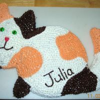 Calico Cat I made a replica of our cat, Daisy, for my daughter's birthday. Easy to do, but boy were my hands sore!
