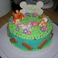 Pet Lover's Cake I made this cake for my daughter's 8th b-day. She wanted all of our pets chasing each other around the backyard. The cake was covered...