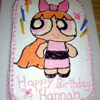 Powerpuff Girl I made this cake abt 5 1/2 years ago before I knew anything about anything in cake decorating. I drew the picture on with a toothpick, then...