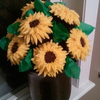 Sunflower Cupcake Bouquet Mint chocolate cupcakes with buttercream sunflower. Sorry for the sideways pic. For some reason it would not let me rotate it. TFL!!!