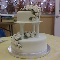 Course 3 Finale Cake 6x3in funfetti top tier with butter-vanilla buttercream. 10x4in funfetti bottom tier with butter-vanilla buttercream. Wilton fondant and...