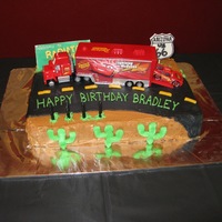 Mack And Mcqueen On Route 66 I had intended to make Mack be the cake, but I ran out of time and came up with this. The bottom is the cake and I resorted to sticking the...