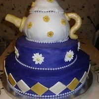 Tea Party Cake This was my first attempt at a tea pot. It was for my sister-in-law's bridal shower.