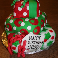 Christmas Packages Just started making cakes, this is my fourth, it was for a open house.