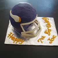 Vikings Helmet Made with buttercream - mom said 7 yr olds don't like fondant