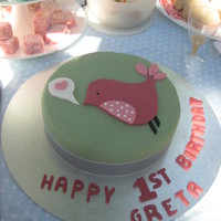 Bird Cake Fondant cake for my second daughter's first birthday