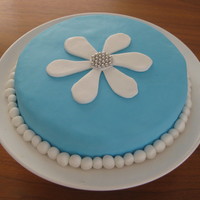 Flower Cake Just a practice cake - my second cake with fondant and had some left over icing to get rid of!
