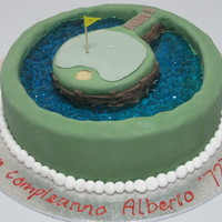 Tpc Sawgrass 17Th Hole - Golf For my dad's 72nd birthday - the 17th hole at TPC Sawgrass. Chocolate/ganache layer cake in fondant - with blue jello as the water. We...