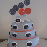 Astronaut / Space Inspired Cake Friend had a 40th birthday space theme - the cake is fondant decorated with astronaut helmets. My third cake in fondant, my first tiered...