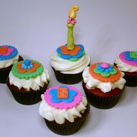 Happy 5Th Birthday! Happy Birthday cupcakes in Red Velvet with vanilla bean cream cheese buttercream