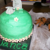 Zombie Hand Chocolate mudcake layered with fresh cream filling, and buttercream on the outside.