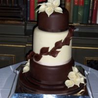 Chocolate Lilies Wedding Cake 