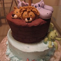 Kristin's Cake a cake i made from an idea off of this website. i used all buttercream with hand made fondant accents