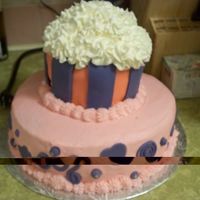 Cupcake Cake my daughter's first birthday cake. base layer is buttercream with fondant accents, and top is all fondant with buttercream icing for...