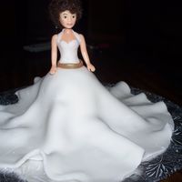 Wonder Character- Bride dress made from fondant....with a cupcake mold underneath for base