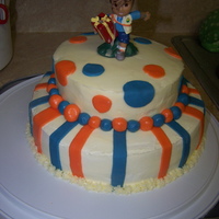 Diego 2Nd Birthdy Cake For my daughter's 2nd birthday she wanted a diego party. I was trying to make the cake non-uniform looking so I had big circles,...