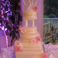 Floral Wedding Cake Gotta say, I had my doubts about the pillars...but I liked them after all was said and done.