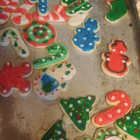 Christmas Cookies Round 1 NFSC with toba's glace. Decorated these last night, woke up this morning and they were splotchy. I'm thinking maybe because I...